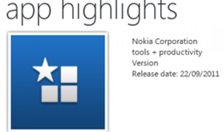 App Highlights per Nokia Lumia si aggiorna alla v1.12