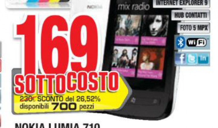 Nokia Lumia 710 a 169 Euro e Nokia Lumia 900 a 279 Euro nei negozi Comet