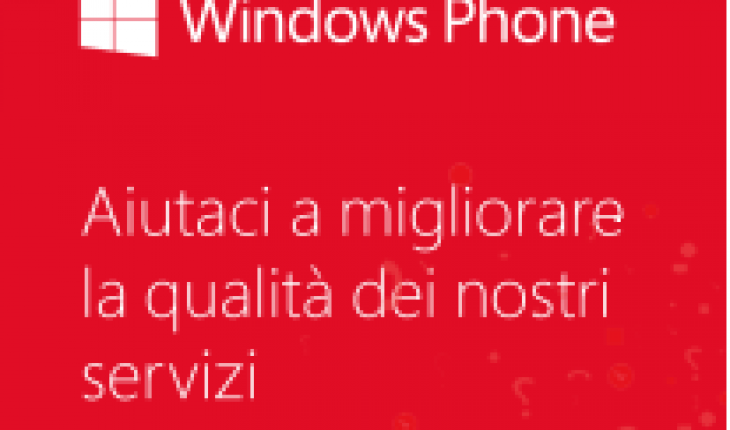 Windows Phone Italia svolge un’indagine tra gli utenti per migliorare la qualità dei propri servizi