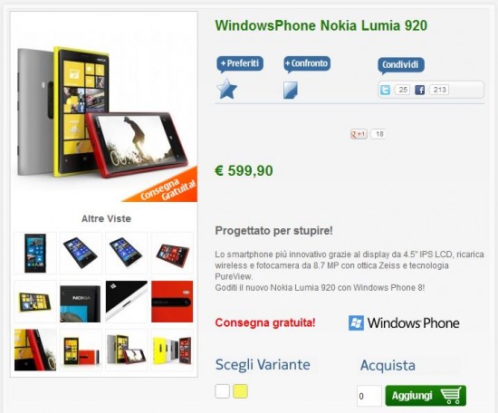 Nokia Lumia 920 su nstore.it