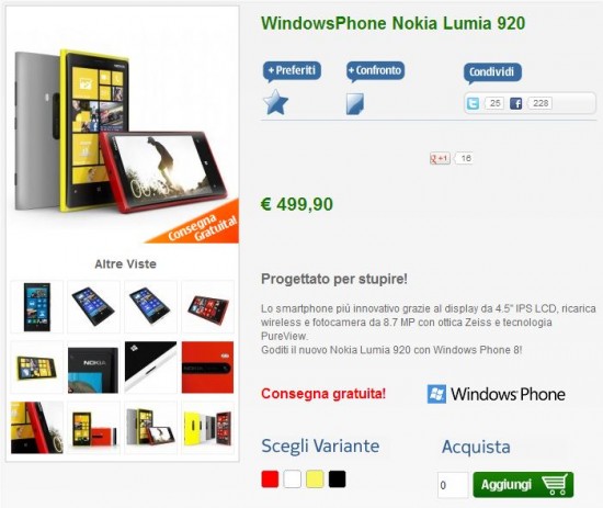 Nokia Lumia 920 su NStoreNokia Lumia 920 su NStore
