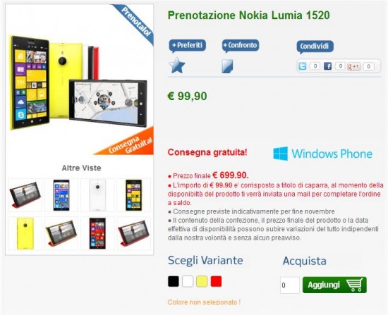 Nokia Lumia 1520 su NStore