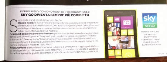 SkyGo per WP8