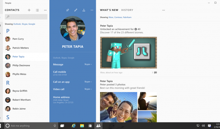 Skype sarà integrato nell’Hub Messaggi di Windows 10