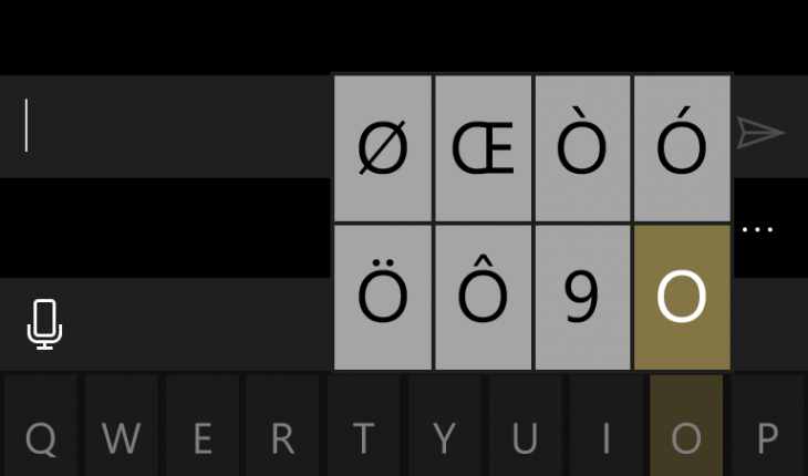 Migliorie e novità della tastiera qwerty introdotte con le prime build di Windows 10 Mobile Preview