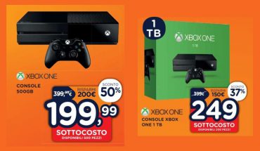 SottoCosto Unieuro: Xbox One da 500 GB a 199 Euro e da 1 TB a 249 Euro (dal 14 maggio)