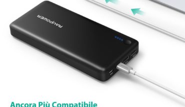 Offerta Lampo Amazon: Powerbank RAVPower da 26800mAh con Adattatore USB Type-C da 30W a soli 36,99 Euro