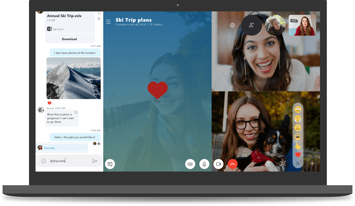 skype chat windows